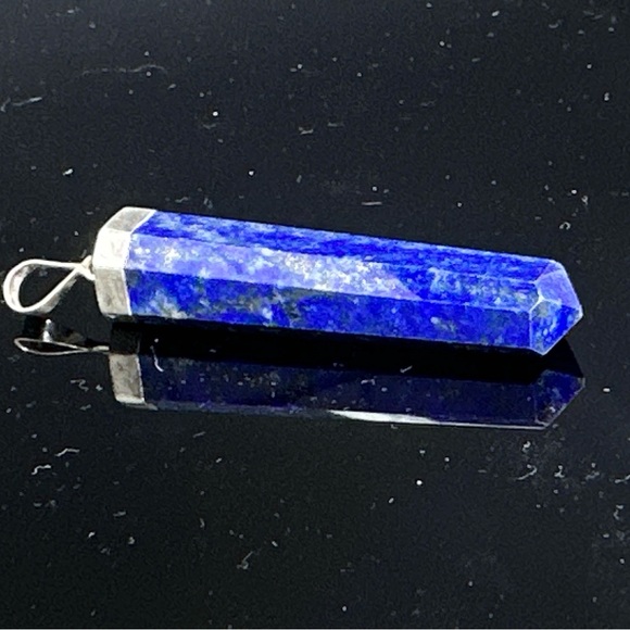 2 Inch Tall Lapis Lazuli Pendant with Sterling Silver Cap - Picture 11 of 16